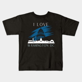 I love this city My home Washington DC USA city tall monument dc statehood Kids T-Shirt